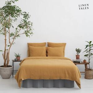 Posteljina za bračni krevet od konopljinog vlakna u boji senfa 200x200 cm - Linen Tales