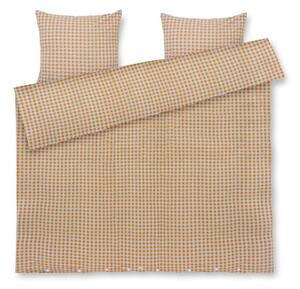 Oker žuto-svijetlo plava posteljina za bračni krevet-za produženi krevet od krepa 200x220 cm Bæk&Bølge – JUNA