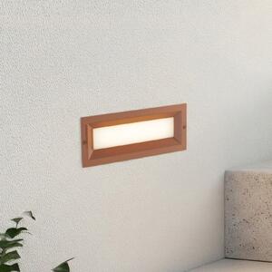 Lucande Lachlain LED ugradbena zidna svjetiljka, boja hrđe, 25 cm, IP65, Smeđa / hrđa, Aluminij, Montaža na zid