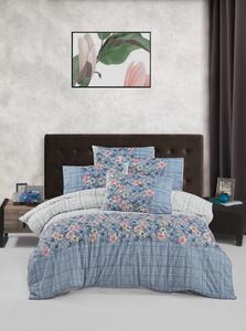 Plava pamučna posteljina za krevet za jednu osobu 140x200 cm Alvina – Mijolnir