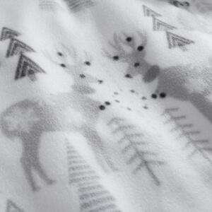 Bijela-siva posteljina za bračni krevet od mikropliša 200x200 cm Winter Wonderland – Catherine Lansfield