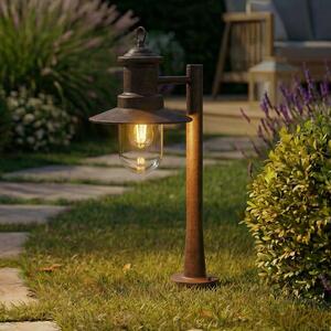 Lindby Eloretta svjetiljka za stazu, hrđa, 60 cm, čelik, IP44, E27, prigušiva, Smeđa / hrđa, Metal