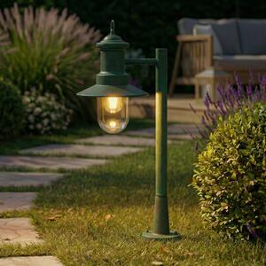 Lindby Eloretta svjetiljka za stazu, zelena, 60 cm, čelik, IP44, E27, prigušiva, Zelena, Metal