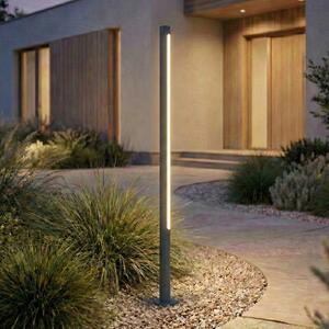 Lindby LED svjetiljka za stazu Liravel, visina 115 cm, antracit, IP65, Crno, Aluminij