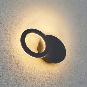 Lindby LED vanjska zidna svjetiljka Ilveo, crna, IP54, podesiva, Crno, Dnevni boravak/blagovaonica, Aluminij