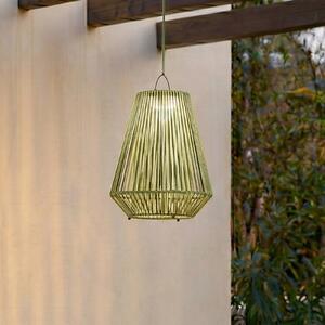 Lindby Austas LED solarna viseća lampa, zelena, Ø 32 cm, USB, IP54, prigušiva, Zelena, Plastika