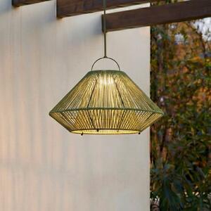 Lindby Austas LED solarna viseća lampa, zelena, Ø 50 cm, USB, IP54, prigušiva, Zelena, Plastika