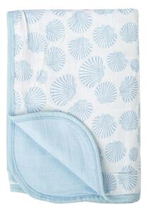 Plava pamučna deka za bebe 120x120 cm Seashell – Mijolnir