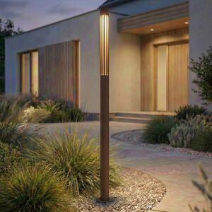 Lindby LED svjetiljka za stazu Fjorya, visina 90 cm, smeđa, IP65, Smeđa / hrđa, Aluminij