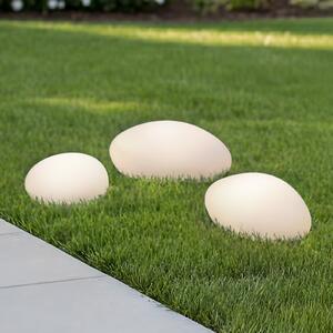 Lindby LED solarna dekorativna svjetiljka Liedra, set od 3, RGBW, prigušljiva, prigušiva, Bijela, Plastika
