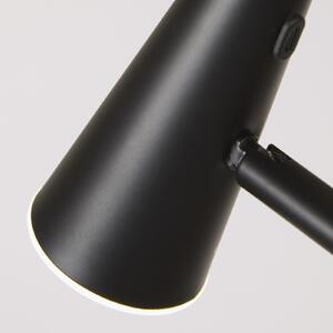Searchlight LED podna lampa na baterije 10450BK, crna, visina 151 cm, metalna, prigušiva, Crno, Dnevni boravak/blagovaonica, Metal