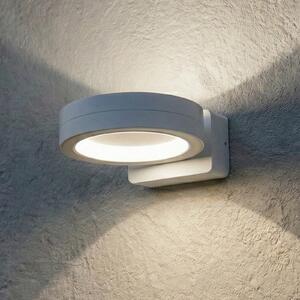 Lindby LED vanjska zidna svjetiljka Selviro, bijela, Ø 20 cm, IP65, Bijela, Aluminij