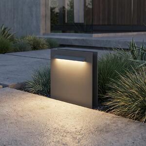 Lucande LED postolje Joril, antracit, CCT, 23 cm, IP65, Sivo, Aluminij