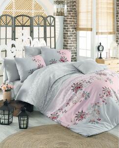 Mentol zeleno-ružičasta pamučna posteljina za krevet za jednu osobu 140x200 cm Azra – Mijolnir