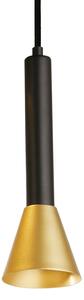 Searchlight Viseća lampa Signal, duljina 84 cm, crna/zlatna, metalna, prigušiva, Crno, Dnevni boravak/blagovaonica, Metal