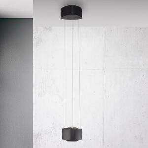 Paul Neuhaus LED viseća svjetiljka Q-Stretto, crna, Ø 14,5 cm, prigušiva, Crno, Dnevni boravak/blagovaonica, Metal