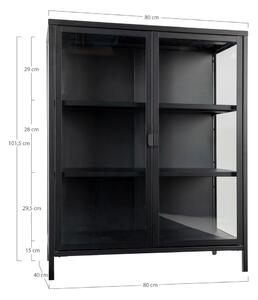 Crna metalna vitrina 80x101,5 cm Brisbane – House Nordic
