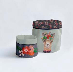 Tekstilne košare u setu 2 kom Floral Llama – Little Nice Things