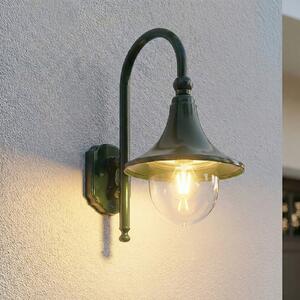Lindby Daphne vanjska zidna svjetiljka, zelena, metal, E27, IP44, prigušiva, Zelena, Aluminij