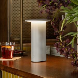 FRITZ HANSEN Fritz Hansen Solae LED stolna lampa na baterije, siva, aluminijska, IP44, prigušiva, Sivo, Dnevni boravak/blagovaonica, Aluminij