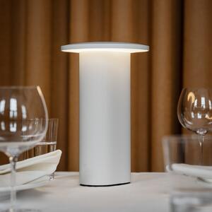 FRITZ HANSEN Fritz Hansen Solae LED stolna lampa na baterije, bijela, aluminijska, IP44, prigušiva, Bijela, Dnevni boravak/blagovaonica, Aluminij