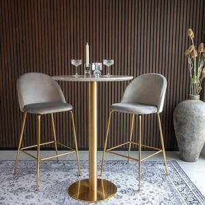 Sive baršunaste barske stolice u setu 2 kom 108 cm Lausanne – House Nordic