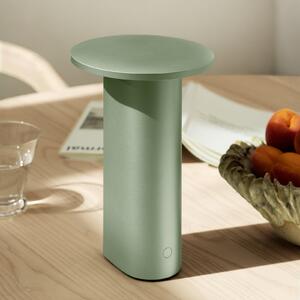 FRITZ HANSEN Fritz Hansen Solae LED punjiva stolna lampa, zelena, aluminijska, IP44, prigušiva, Zelena, Dnevni boravak/blagovaonica, Aluminij