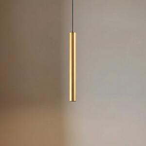 Lindby LED viseća svjetiljka Lumaro, zlatna, 27 cm, 48 V, prigušljiva, prigušiva, Zlato / mjed, Dnevni boravak/blagovaonica, Aluminij