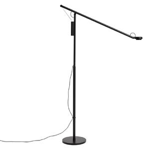 HAY Hay Fifty-Fifty LED podna lampa, crna, visina 135 cm, prigušiva, prigušiva, Crno, Dnevni boravak/blagovaonica, Aluminij