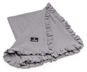 Siva deka za bebe od muslina 80x100 cm – T-TOMI