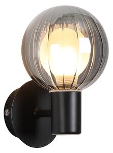 Searchlight Zidna lampa za kupaonicu Lumisphere, crna/dimno siva, visina 12 cm, staklo, prigušiva, Crno, kupaonica, Staklo
