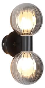 Searchlight Zidna svjetiljka za kupaonicu Lumisphere, crna/dimno siva, visina 28 cm, 2, prigušiva, Crno, kupaonica, Staklo