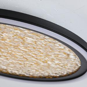 Searchlight LED stropna svjetiljka Luna, Ø 30 cm, crna/zlatna, metalna, prigušiva, Zlato / mjed, Dnevni boravak/blagovaonica, Metal