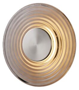 Searchlight LED zidna lampa Cleo, siva/boja nikla, Ø 30 cm, staklo, prigušiva, Sivo, Dnevni boravak/blagovaonica, Staklo
