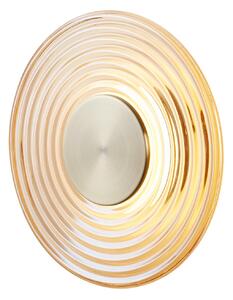 Searchlight LED zidna lampa Cleo, jantarne/mesingane boje, Ø 30 cm, staklo, prigušiva, Bež, Dnevni boravak/blagovaonica, Staklo