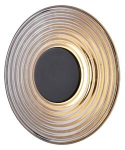 Searchlight LED zidna lampa Cleo, dimno siva/mat crna, Ø 30 cm, staklo, prigušiva, Sivo, Dnevni boravak/blagovaonica, Staklo