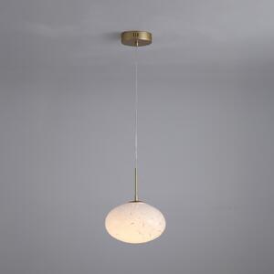 Searchlight LED viseća lampa Confetti, Ø 25 cm, zlatna/bijela, staklo, prigušiva, Zlato / mjed, Dnevni boravak/blagovaonica, Staklo