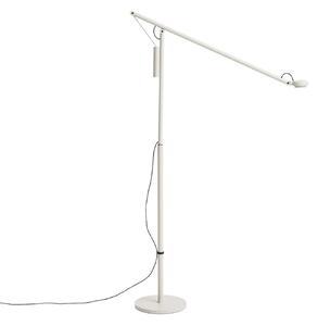 HAY Hay Fifty-Fifty LED podna lampa, siva, visina 135 cm, prigušiva, prigušiva, Sivo, Dnevni boravak/blagovaonica, Aluminij