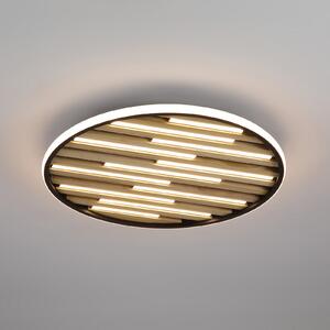 Searchlight LED stropna svjetiljka Equalise, Ø 49 cm, crna/svijetlosmeđa, metalna, prigušiva, Crno, Dnevni boravak/blagovaonica, Metal