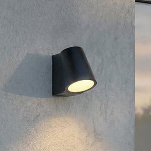 Lindby LED vanjska zidna svjetiljka Illuvia, mat crna, IP54, Crno, Aluminij