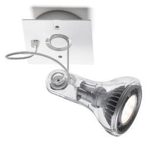 MARSET Atlas zidni reflektor, 2700 K, Ø 11 cm, prozirni, Providna, Dnevni boravak/blagovaonica, Plastika