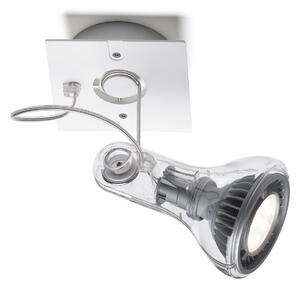 MARSET Atlas zidni reflektor, 3000 K, Ø 11 cm, prozirni, Providna, Dnevni boravak/blagovaonica, Plastika