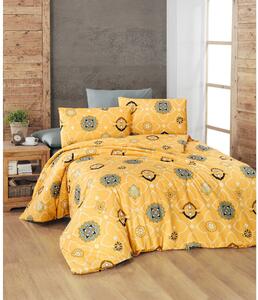Žuta pamučna posteljina za krevet za jednu osobu 140x200 cm Legend – Mijolnir