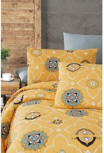 Žuta pamučna posteljina za bračni krevet 200x200 cm Legend – Mijolnir