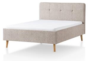 Sivo-smeđi tapecirani bračni krevet 140x200 cm Smart – Meise Möbel