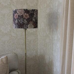 PR Home Podna lampa Amy, Dahlia smeđa/zlatna, visina 150 cm, tekstil, E27, Smeđa / hrđa, Dnevni boravak/blagovaonica, Tkanina / tekstil