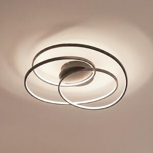 Lindby LED stropna svjetiljka Kateryna, crna, Ø 60 cm, prigušiva, prigušiva, Crno, Dnevni boravak/blagovaonica, Aluminij