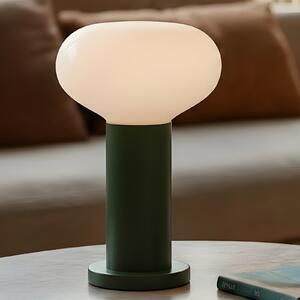 ALDEX Stolna lampa Flo, zelena, Ø 19 cm, staklo, Zelena, Dnevni boravak/blagovaonica, Metal
