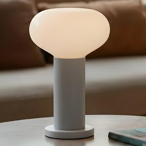 ALDEX Stolna lampa Flo, siva, Ø 19 cm, staklo, Sivo, Dnevni boravak/blagovaonica, Metal