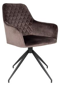 Smeđa baršunasta blagovaonska stolica Harbo – House Nordic